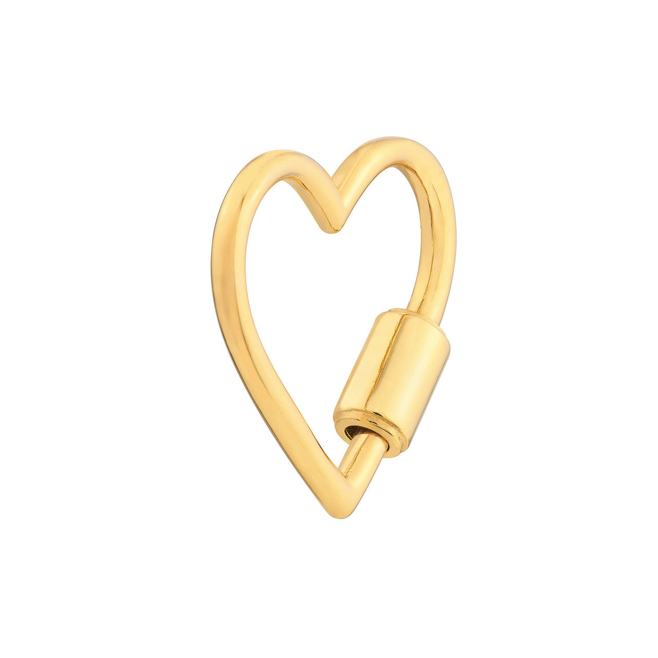 Heart-shaped twist barrel lock clasp in silver, showcasing a simple and elegant design for jewelry making.