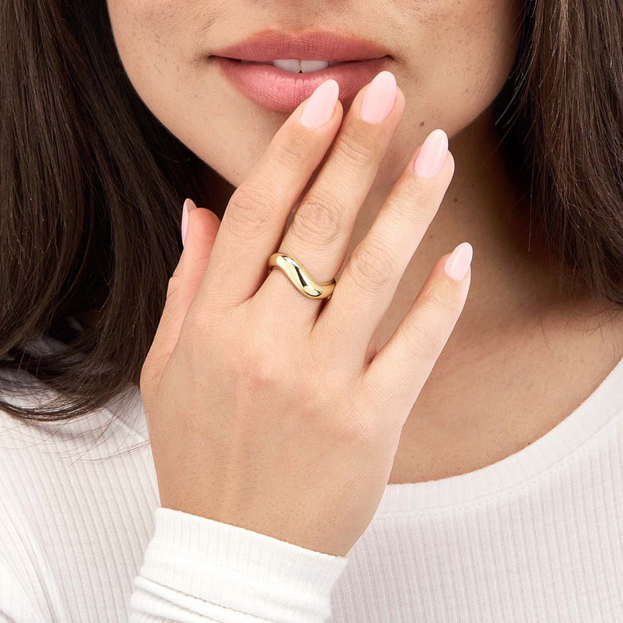 Honey Swirl Ring by My Store featuring a unique swirling design in warm gold tones.
