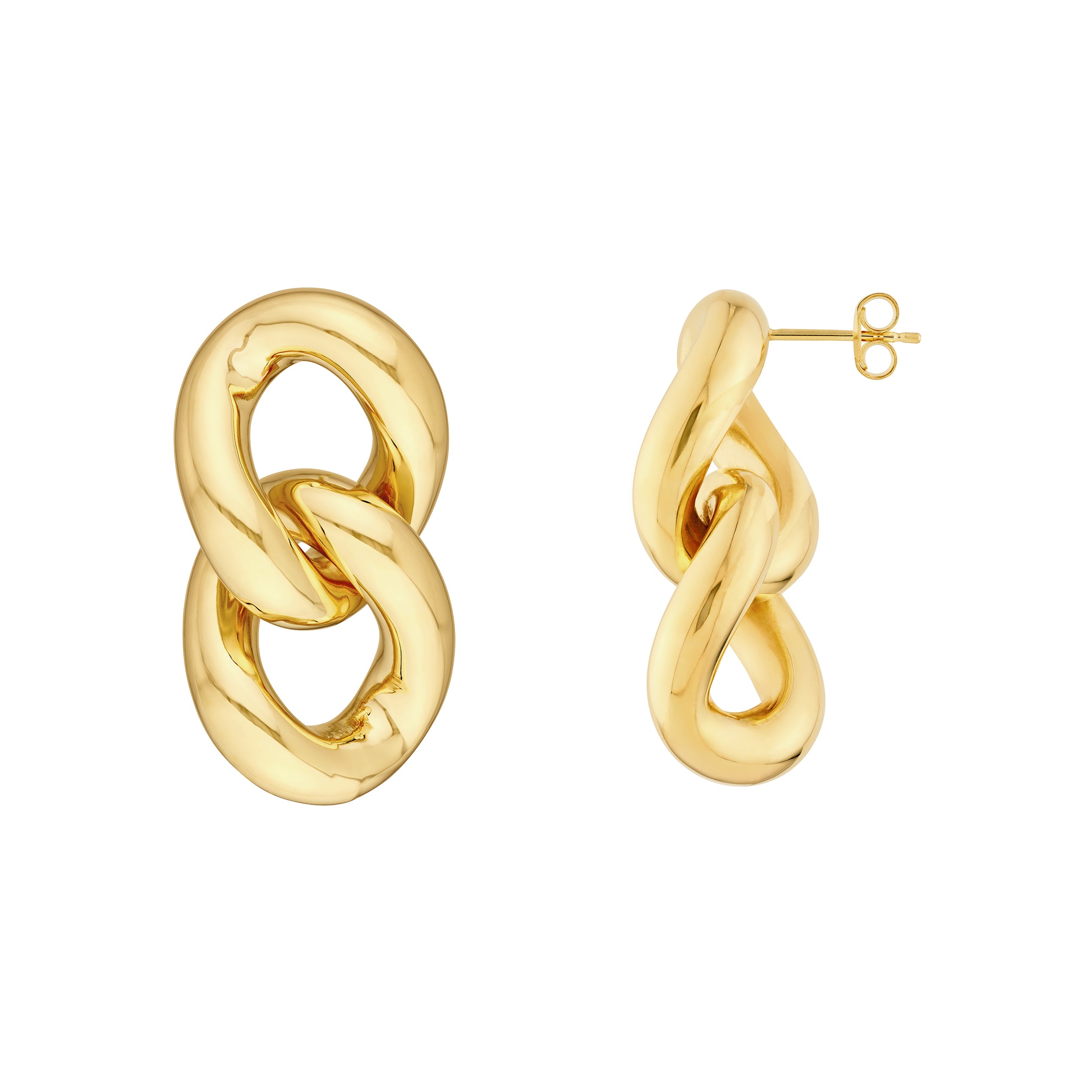 14K gold link dangle earrings