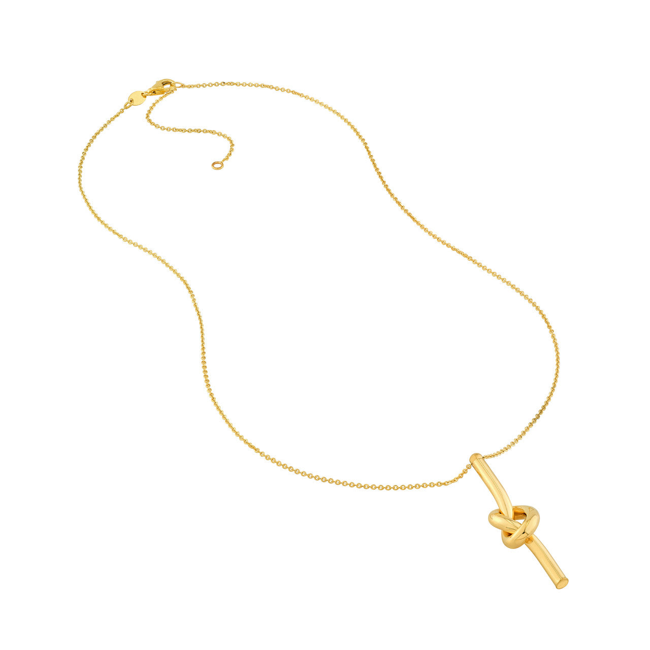 Knot Pendant Necklace by VIA Jewelers featuring an intricate knot design in a polished silver finish.