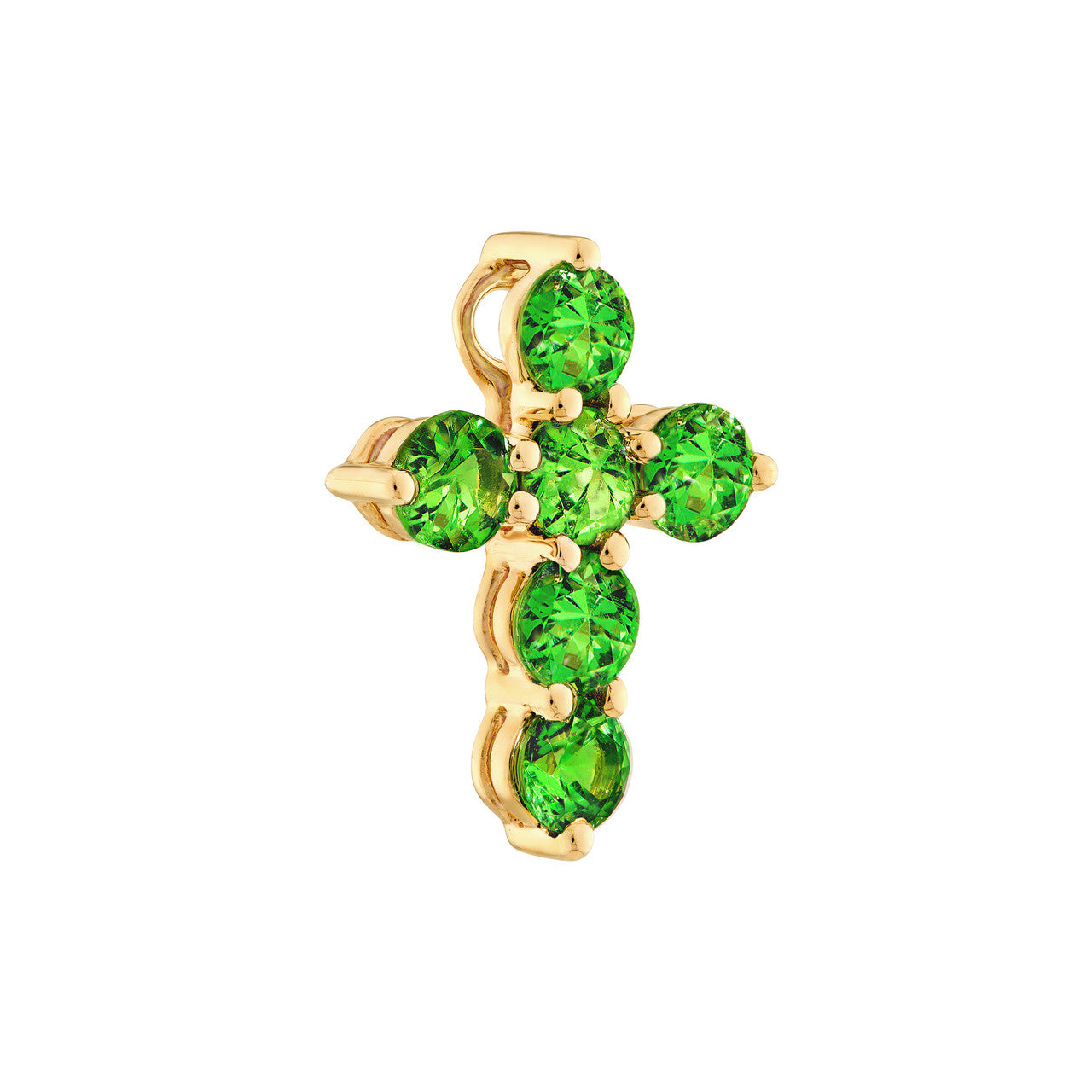 Tsavorite Stone Cross Pendant - VIA Jewelers