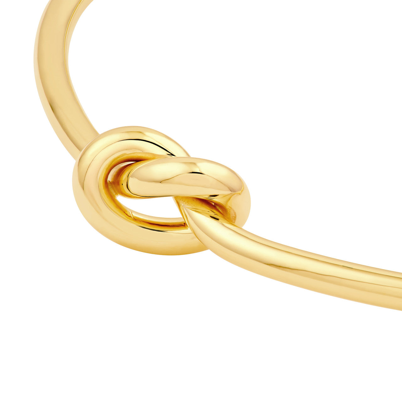 VIA Jewelers Love Knot Tube Bangle featuring a sleek design with intertwined knots in a polished finish.