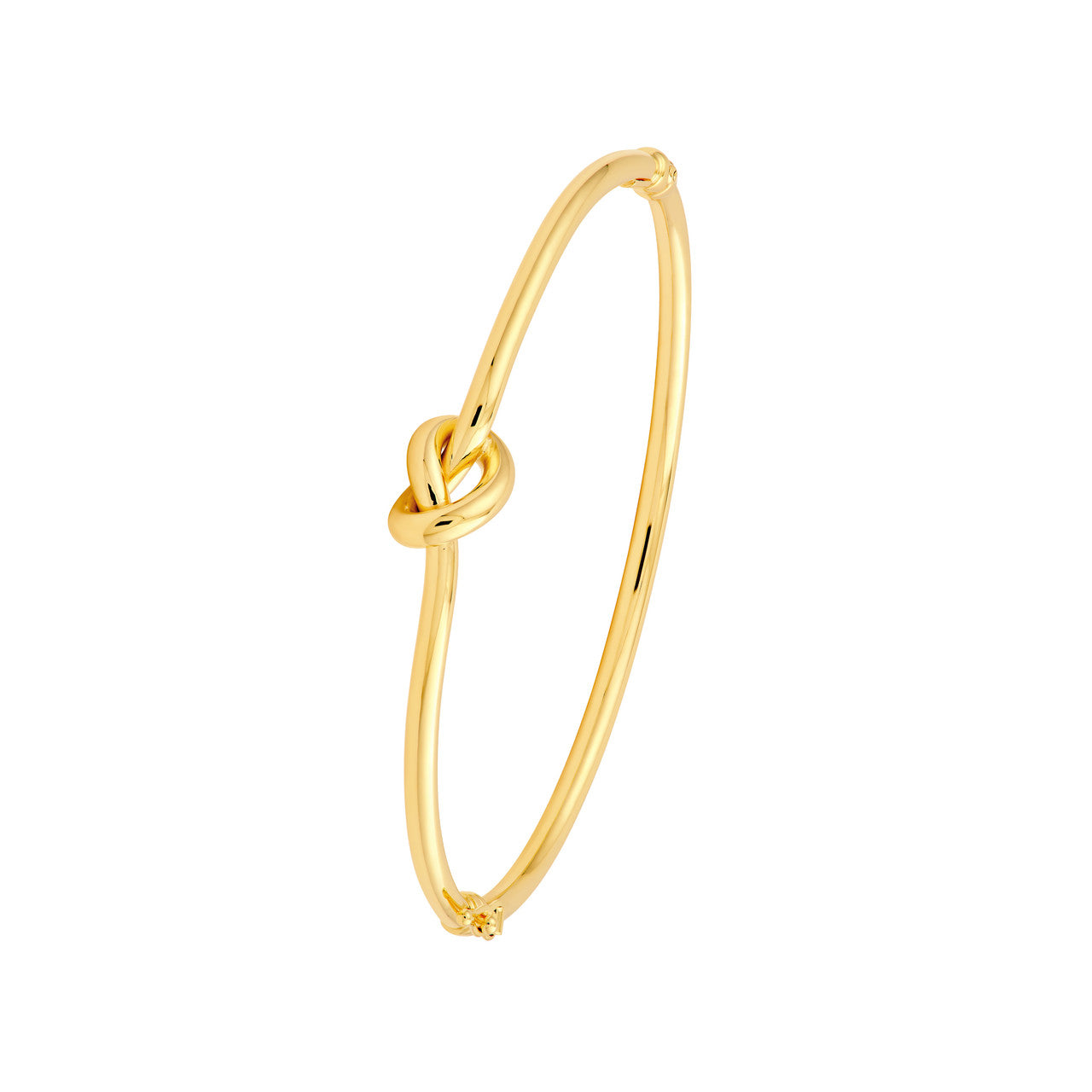 VIA Jewelers Love Knot Tube Bangle featuring an elegant intertwined design in polished metal.
