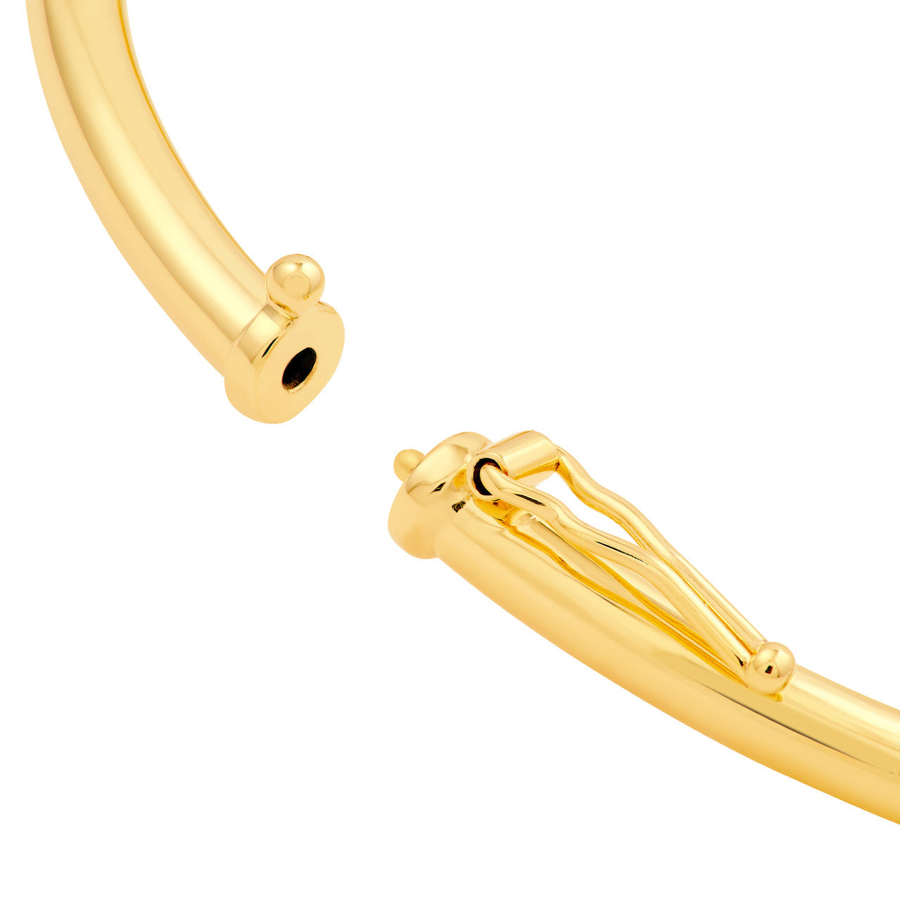 VIA Jewelers Love Knot Tube Bangle featuring a sleek design and intertwined knot detail in polished metal.