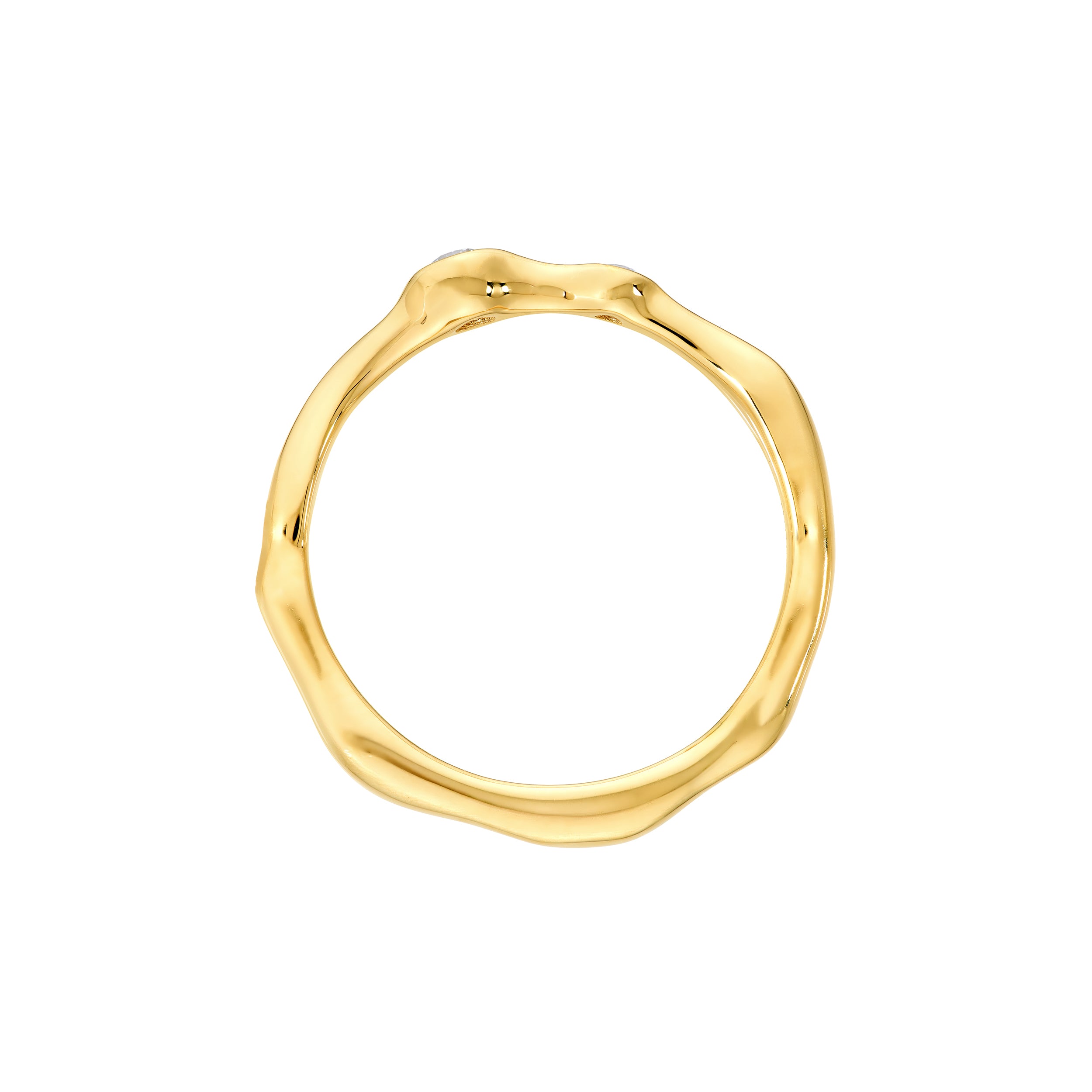 14K gold diamond duo organic ring, additional view