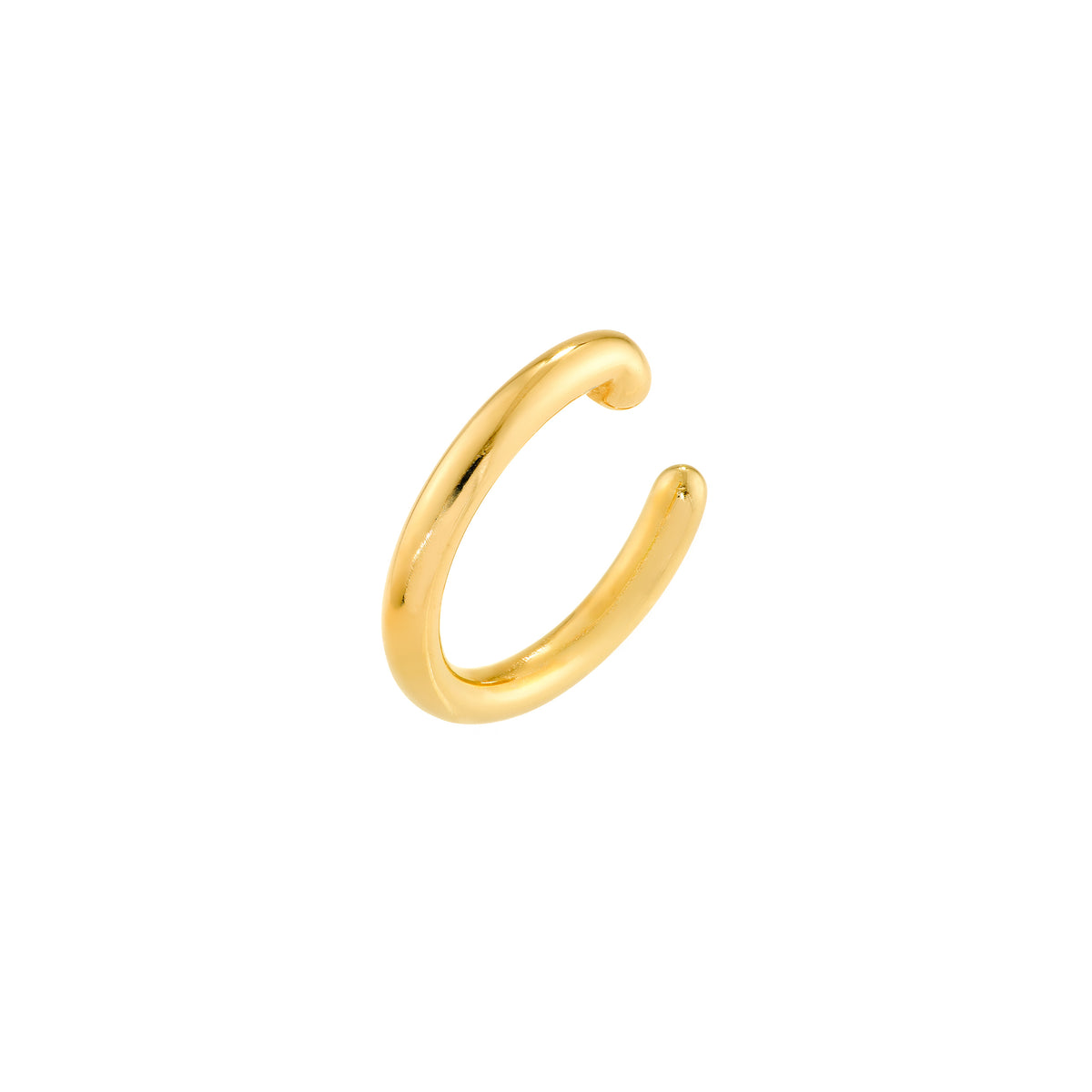 Thin polished 14K gold ear cuff, alternate view