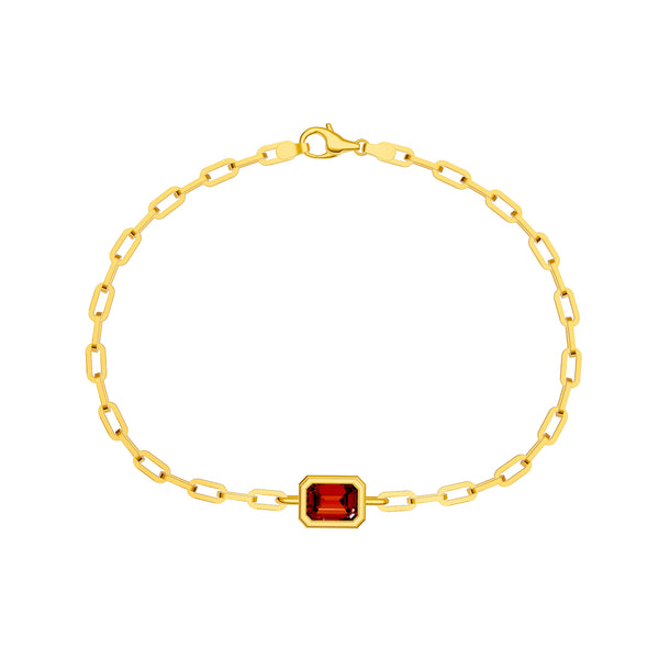 14K gold red garnet pendant Forzentina chain bracelet