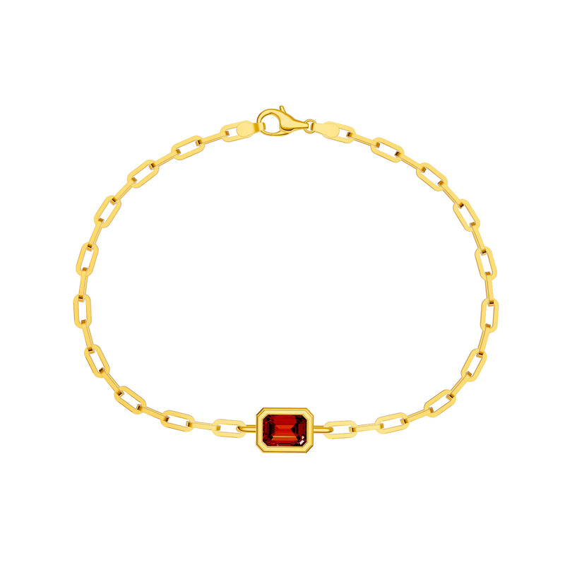 14K gold red garnet pendant Forzentina chain bracelet