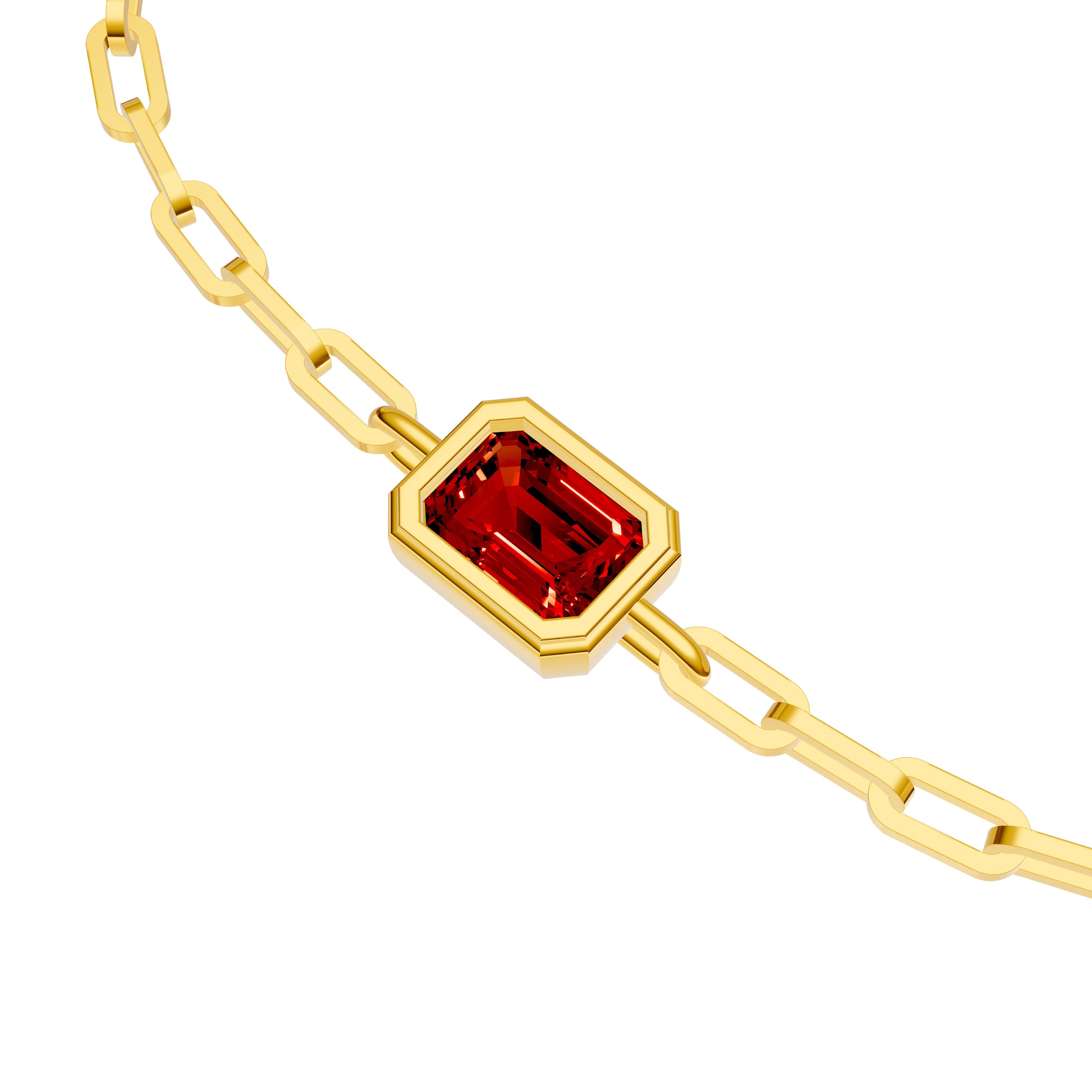 14K gold red garnet Forzentina bracelet, detail view