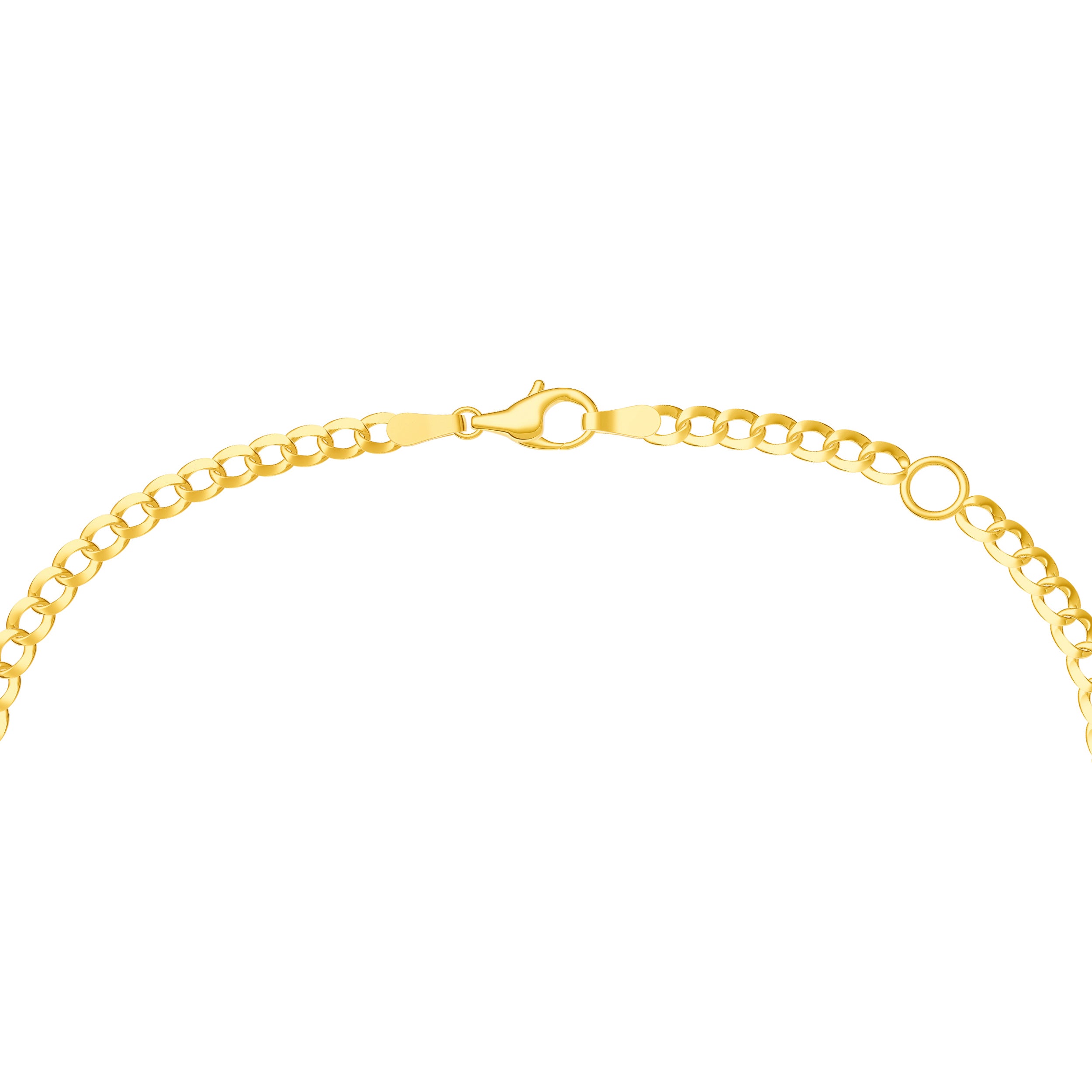 14K gold oval sky blue topaz curb bracelet, alternate view