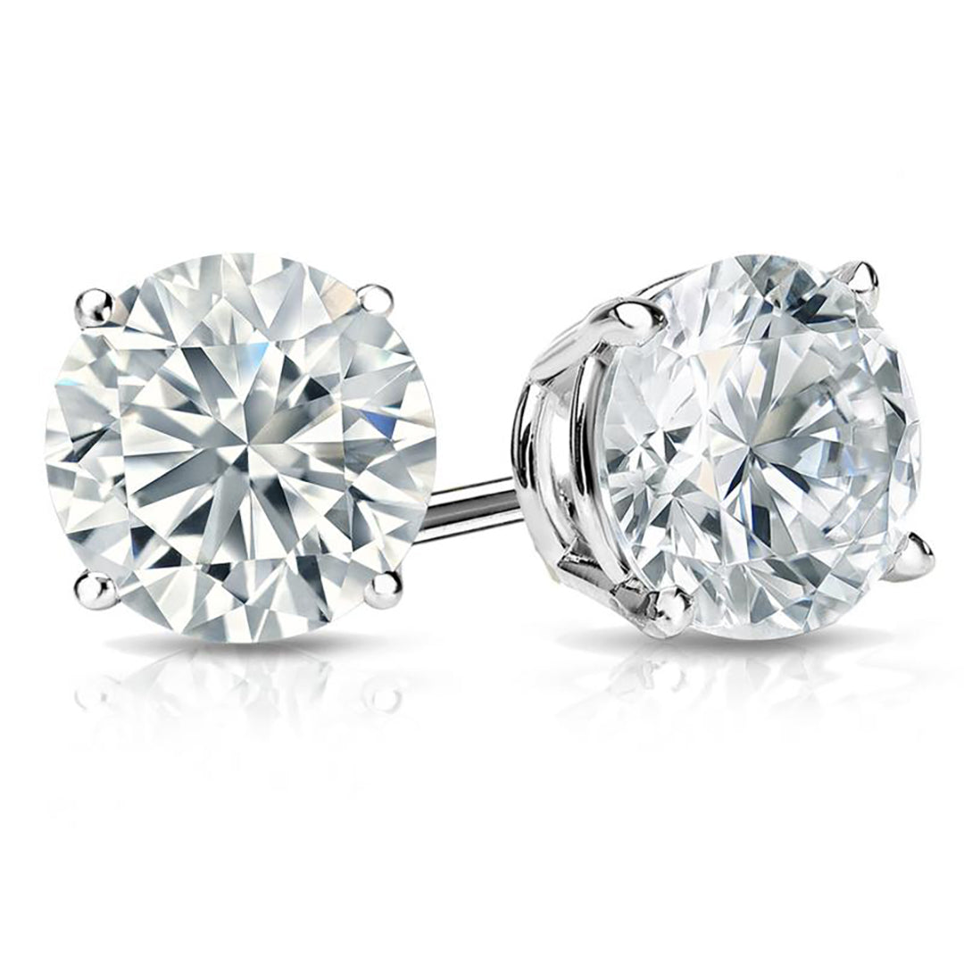 Lab Grown Diamond Stud Earrings Round 2 ct. each