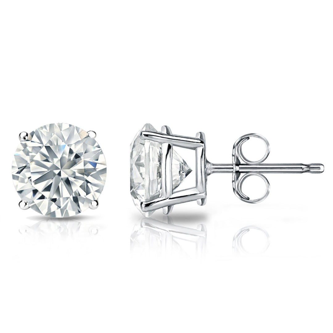 Lab Grown Diamond Stud Earrings Round 2 ct. each 3