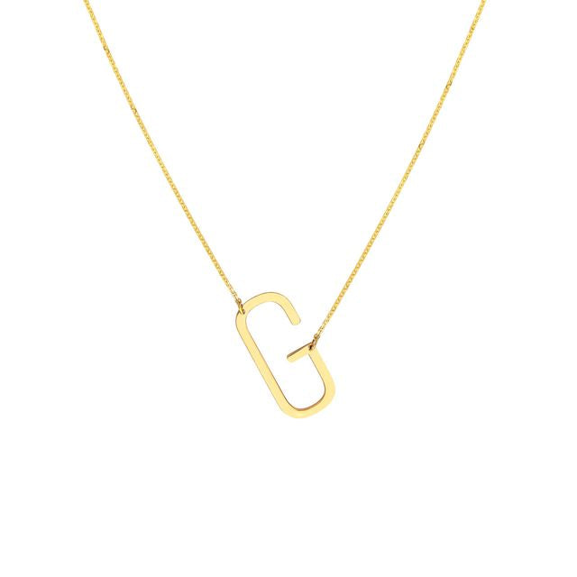 Sideways Block Initial Necklace