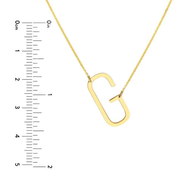 Sideways Block Initial Necklace