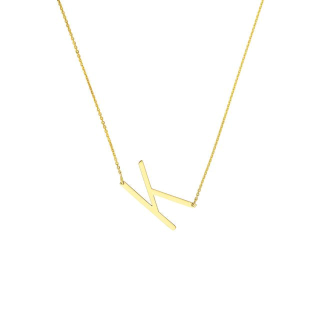 Sideways Block Initial Necklace