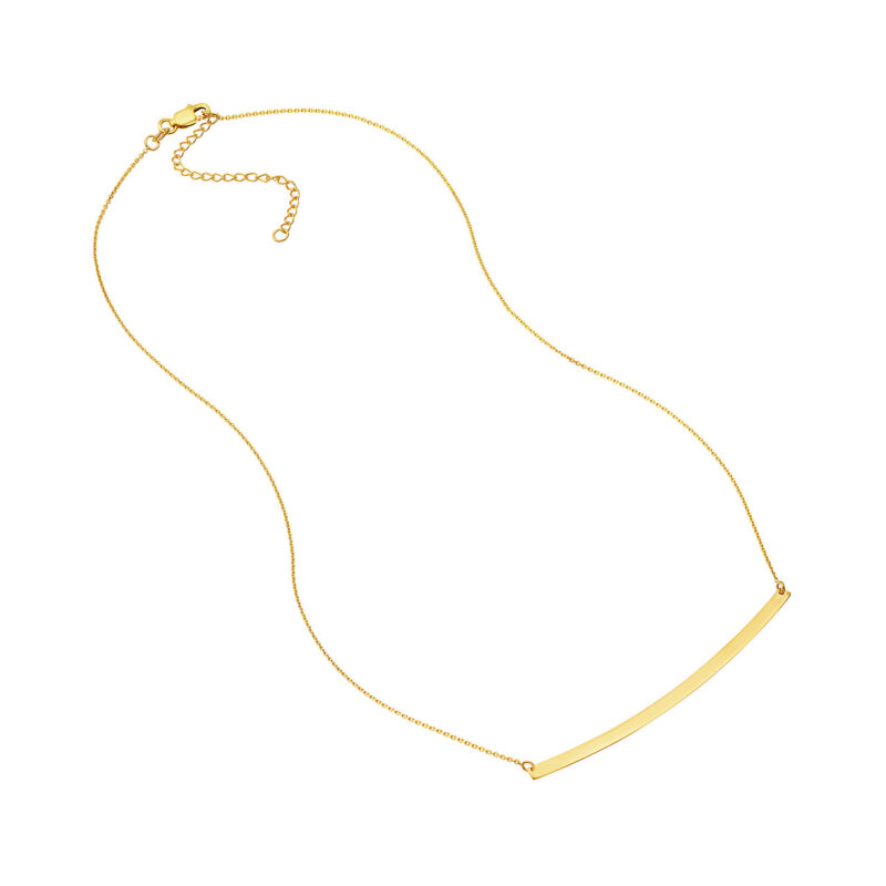 Thin Curved Bar Adjustable Necklace 16