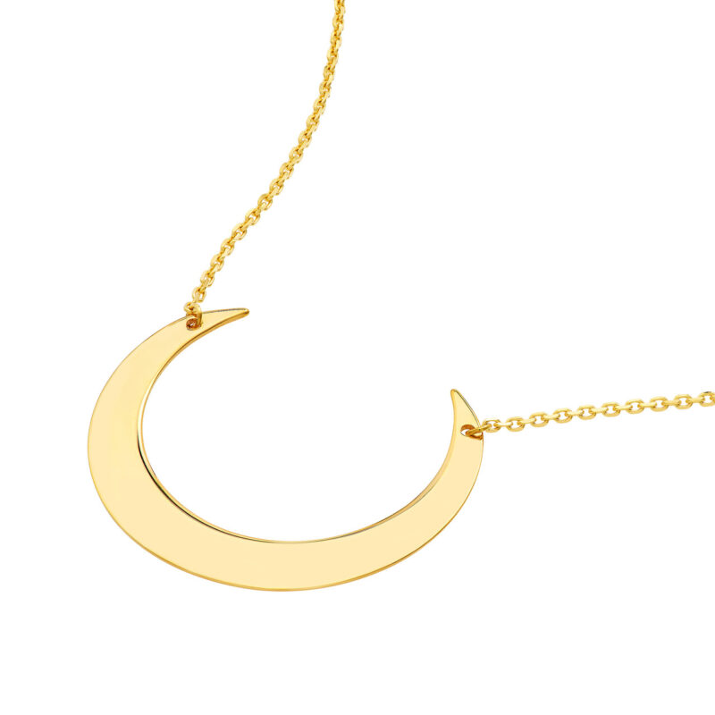 Upward Crescent Moon Pendant Necklace 1