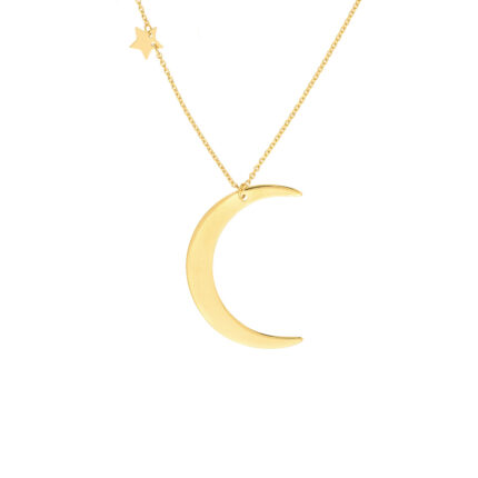 Crescent Moon with Star Stations Necklace 2