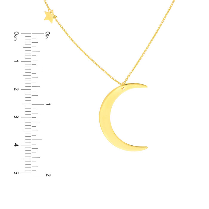 Crescent Moon with Star Stations Necklace 5