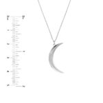 Large Crescent Moon Pendant Necklace white gold 4