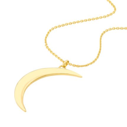 Large Crescent Moon Pendant Necklace 6