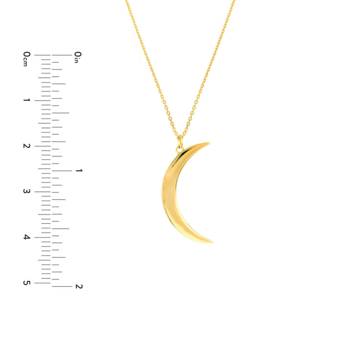Large Crescent Moon Pendant Necklace 9