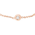 3pt Diamond Bezel Chain Ring with Sizing Bar - 6, Rose Gold