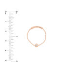 3pt Diamond Bezel Chain Ring with Sizing Bar - 7, Rose Gold size