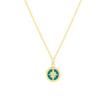 Turquoise Enamel Star Medallion Necklace