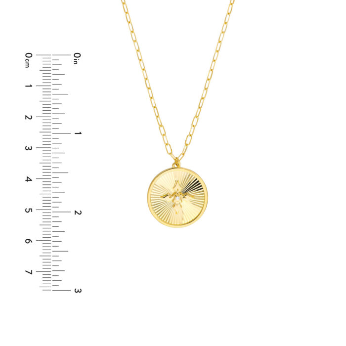 Cross Medallion Necklace with Diamond size guide