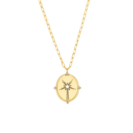 Starburst Medallion Necklace with Diamond