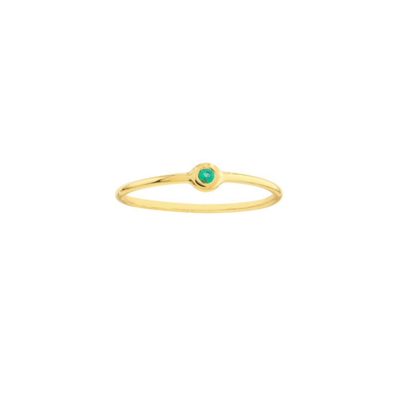 Emerald Bezel Wire Ring