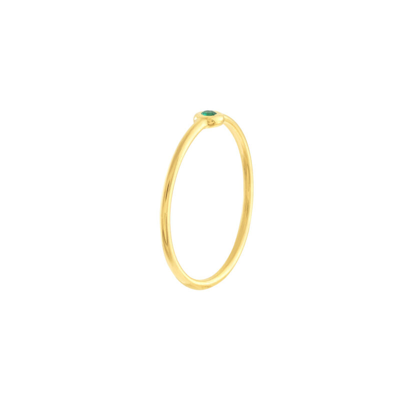 Emerald Bezel Wire Ring - 2