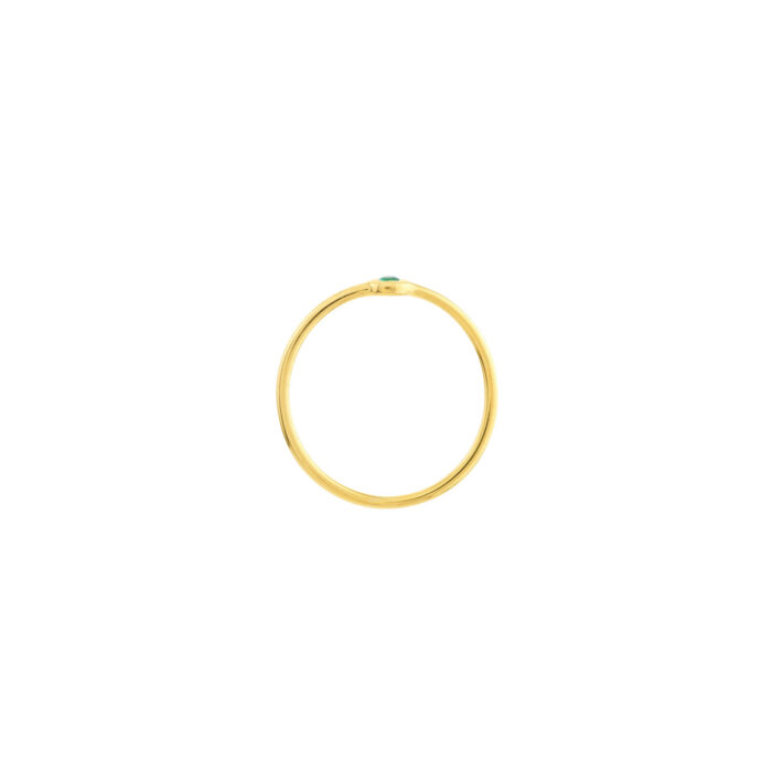 Emerald Bezel Wire Ring - 3