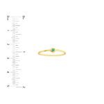 Emerald Bezel Wire Ring - 8, Yellow