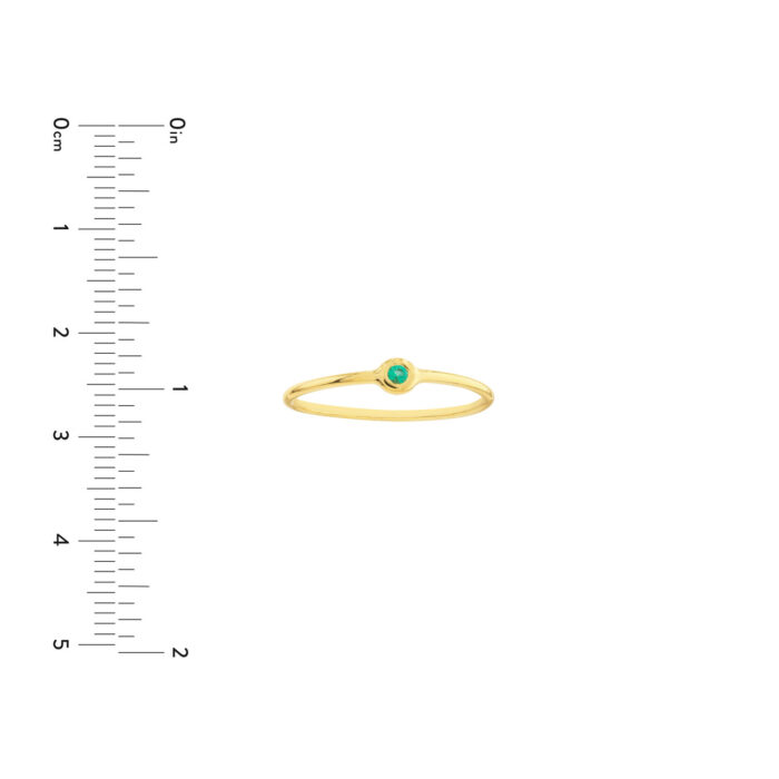 Emerald Bezel Wire Ring - 4