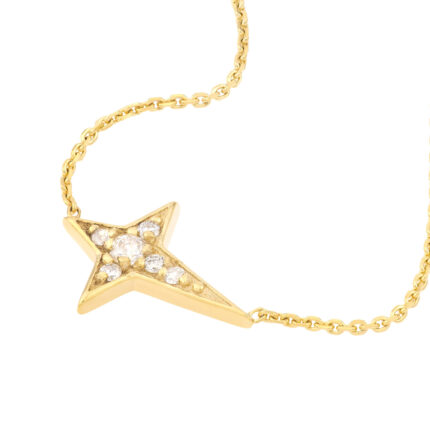 Diamond Tapered Cross Necklace 1