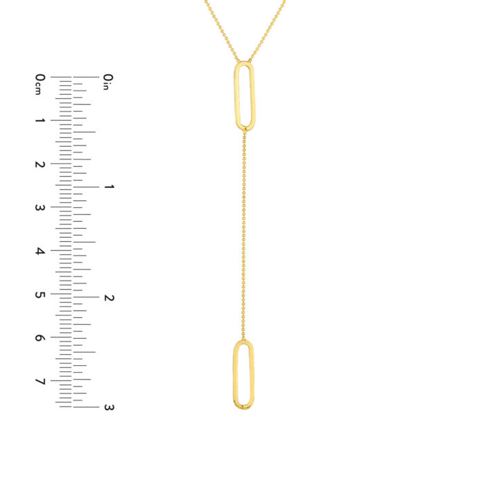 Paper Clip Accented Y-Necklace size guide