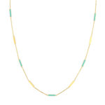 Turquoise Enamel Bar Necklace