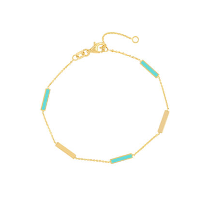 Turquoise Enamel Bar Bracelet