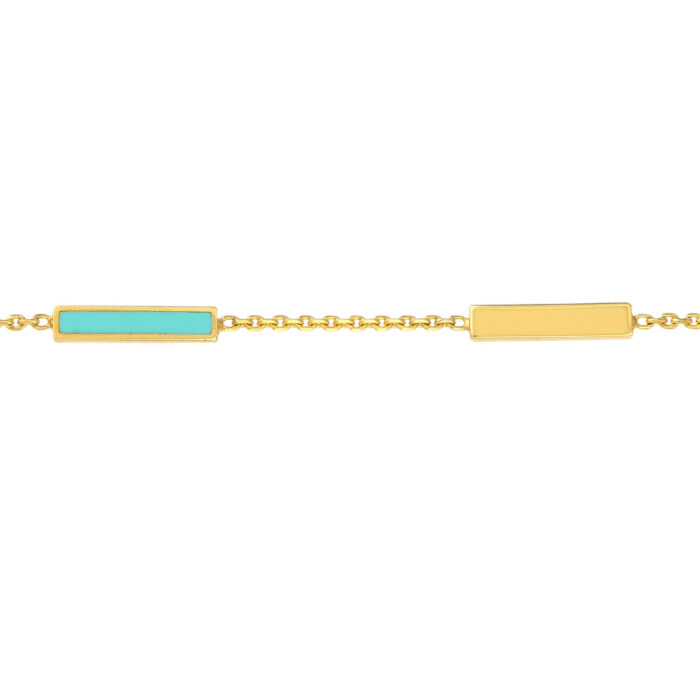 Turquoise Enamel Bar Bracelet 2
