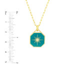 Star Teal Enamel Octagon Medallion size guide