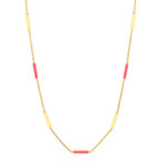 Neon Pink Enamel Bar Necklace
