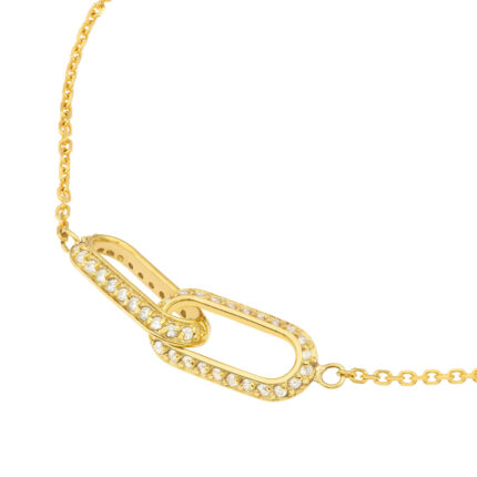 Diamond Paper Clip Links Necklace 2