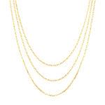 Triple Graduated Box Link Gold Necklace