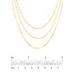 Triple Graduated Box Link Necklace size guide