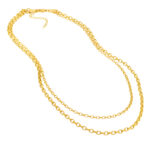 Double Layer Light Oval Rolo Necklace 3