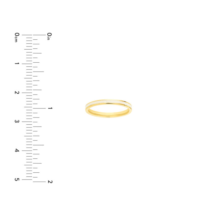 White Enamel Band Ring - 8