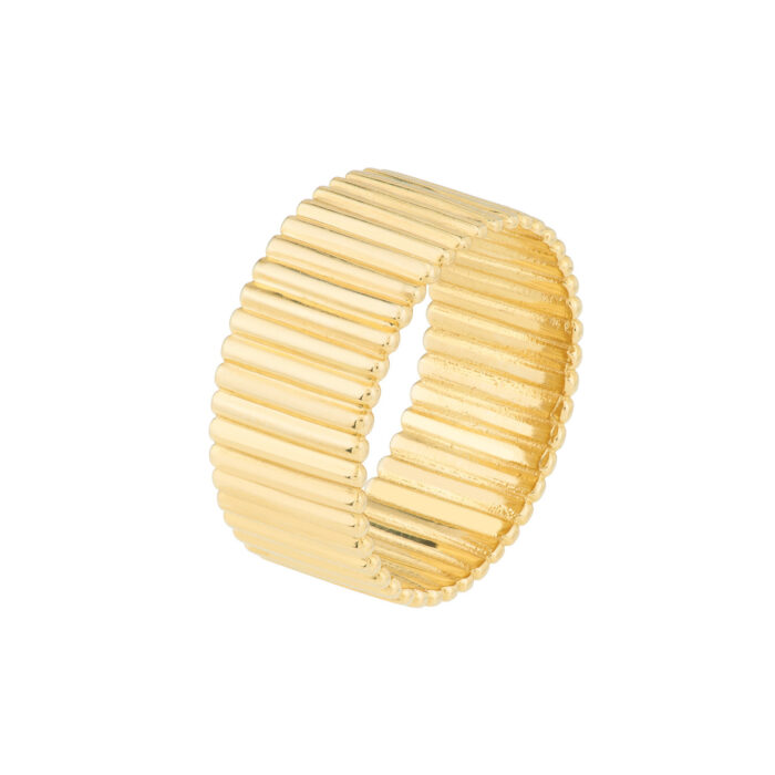 Corrugated Wide Band Ring 3