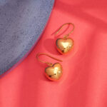 puffed heart earrings